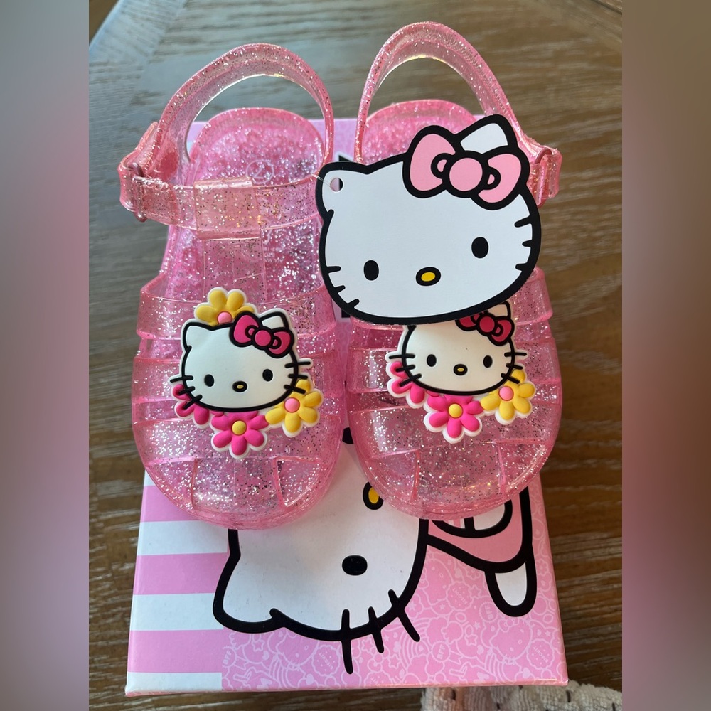 Hello Kitty Sparkly Pink Kids Jelly Sandals